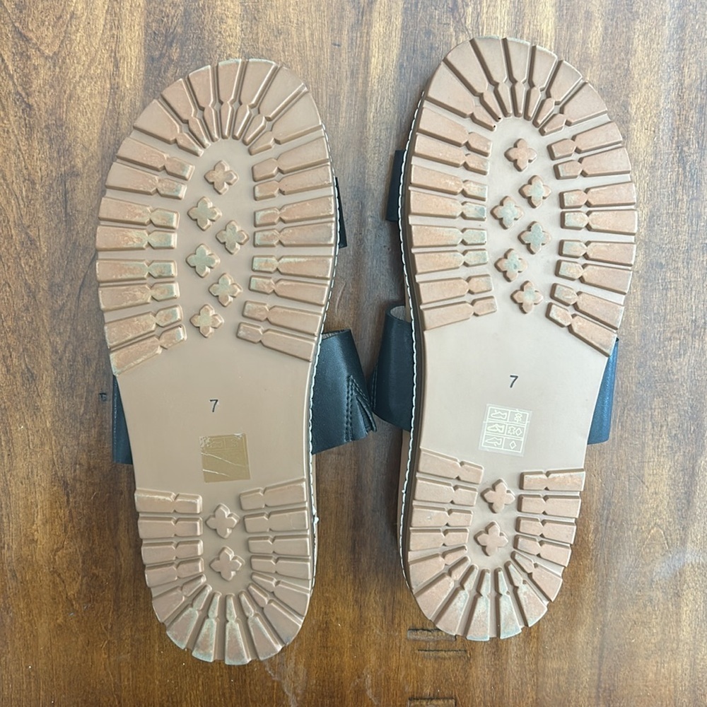 Madewell The Charley Double Strap Slide Sandal Shoes ND955 Black - Picture 6 of 10
